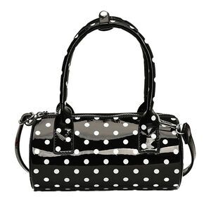 5681 Polka Dot Crossbody Bags Round Boston Bag Glossy Purses Satchel